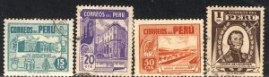 Peru; 1951: Sc. # 438-441: Used Cpl. Set