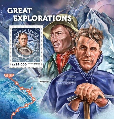 Ernest Shackleton Roald Amundsen Explorers Sierra Leone MNH stamp set