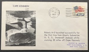 USS STONEWALL JACKSON SSBN-634 POLARIS A-3 FIRING DEC 2 1964 NAVAL CACHET