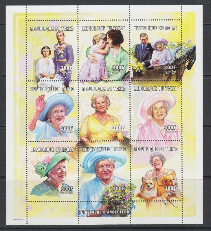 Chad Sc 909-910 MNH. 2001 British Royalty, Queen Mother & Prince William, cplt