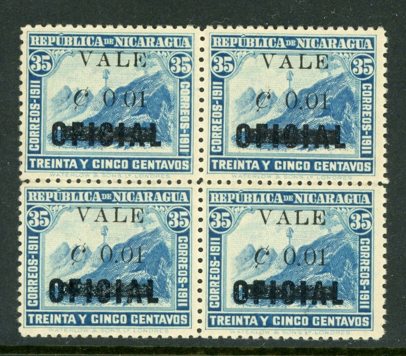 Nicaragua 1914 Liberty Overprint 1¢/35¢ MNH Block H352