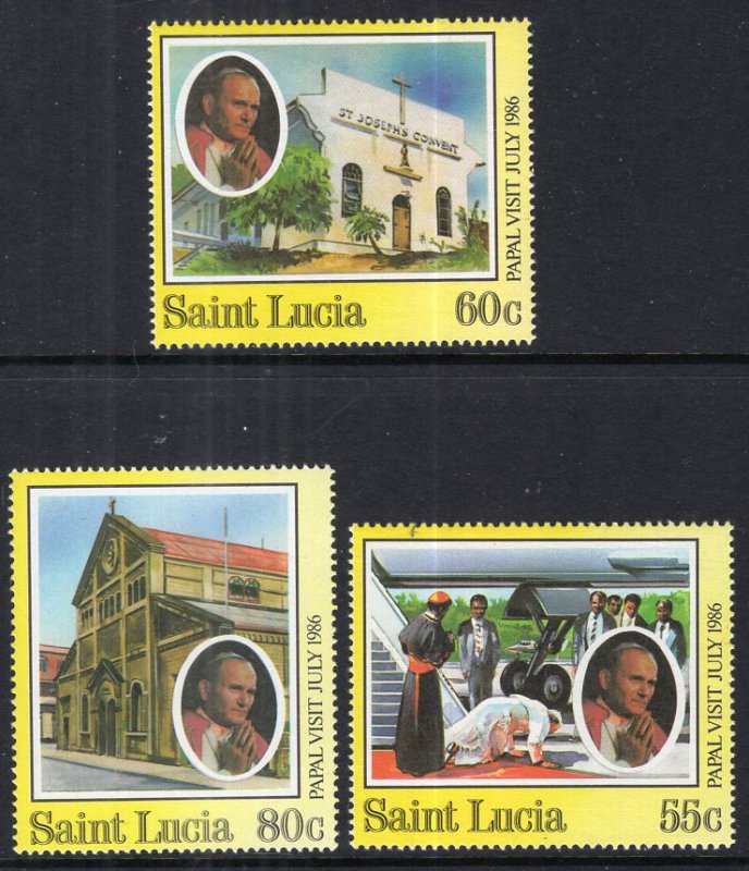 St Lucia 835-837 Pope John Paul II MNH VF