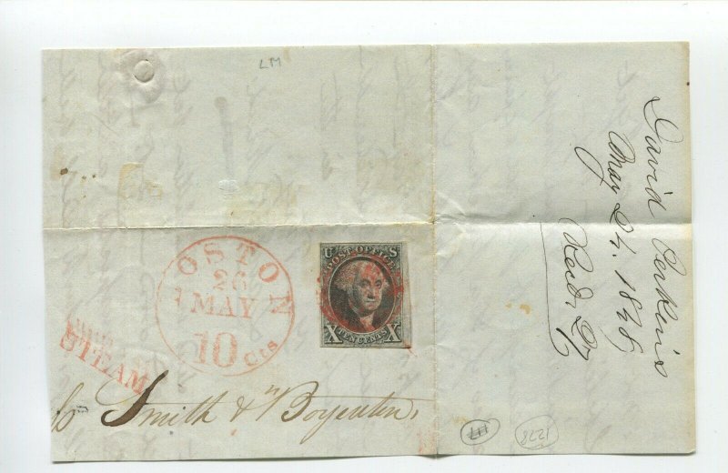 2 Washington Used Stamp on 1848 Piece with STEAM Mark with PF Cert (2 ST1)