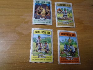 St Lucia  #  587-90  MNH   Scouting