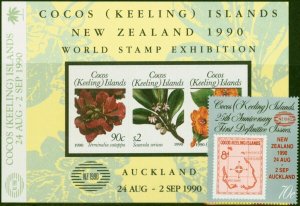 Cocos (Keeling) Islands 1990 N.Z Stamp Exhib Set of 2 SG228-MS229 V.F MNH