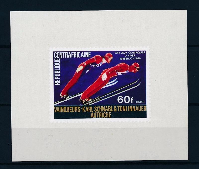 [56054] Central African Republic 1976 Olympic games Ski jumping MNH Sheet