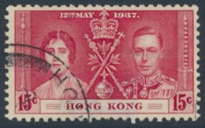 Hong Kong  SG 138  SC# 152  Spacefiller  Coronation 1937   see details & scans