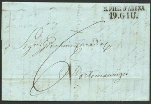 ITALY 1844 cover S.PIER D'ARENA to Porto Maurizio..........................60401