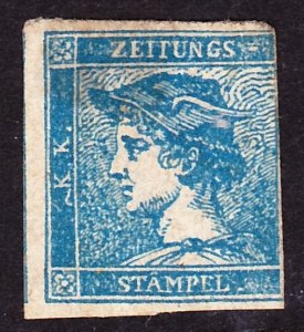 Austria, Scott P1, Unused NG HR, Cut at Right, Thin