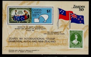 Samoa Sc 433 1980 ZEAPEX 80 stamp sheet mint NH