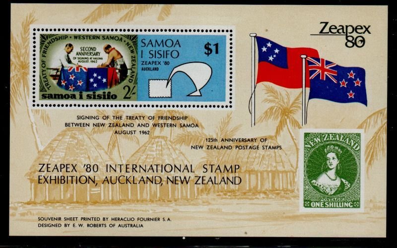 Samoa Sc 433 1980 ZEAPEX 80 stamp sheet mint NH