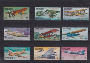 1968 Umm Al Qiwain - History of Aviation o/p in Gold - MOON ORBIT etc., MNH