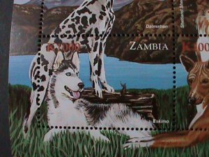 ZAMBIA- WORLD FAMOUS LOVELY DOGS MNH-S/S VF LAST ONE WE SHIP TO WORLD WIDE