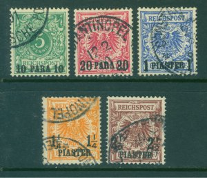 German Colonies - Offices in TURKEY 1889  Surcharged set  Sc# 8-12 used /O b)