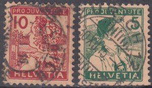 SWITZERLAND Sc # B2-3 USED CPL - BOY & GIRL, LOW VALUE SHORT PERFS