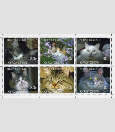 Kyrgyzstan 1999 DOMESTIC CATS Sheet Perforated Mint (NH)