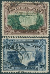 Southern Rhodesia 1931 SG17-18 Victoria Falls p14 set #2 FU