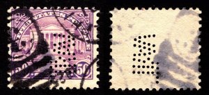 1922, US 50c, Perfin, Used, Sc 570