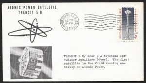 UNITED STATES Space Cover Atomic Powered Satellite c1963 Vandenberg AFB cachet