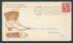 1895 O.A. Matthews Shoes - Chicago, Illinois to Orwigsburg, Pennsylvania