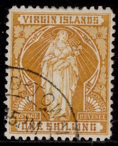 BRITISH VIRGIN ISLANDS QV SG49, 1s brown-yellow, FINE USED. Cat £40.