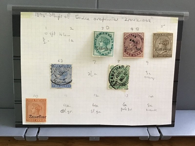 Zanzibar overprints on India used and   mounted mint stamps  R29542