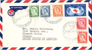 New Zealand 1d, 2d, 3d, 4d, and 8d QEII and 3d+1d Red Cross semipostal 1959 C...