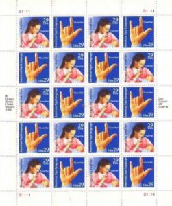 US Stamp #2783-4 MNH Sign Language SeTenant Pane/20