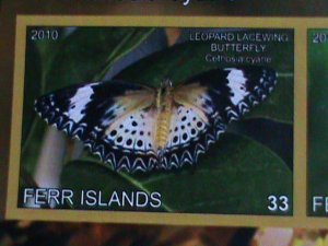 ​FERR ISLAND STAMP-2010 COLORFUL BEAUTIFUL LOVELY BUTTERFLY MNH MINI SHEET-VF