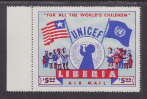 Liberia Sc C77 MNH. 1954 $5 UNICEF, Large Official Reproduction, VF