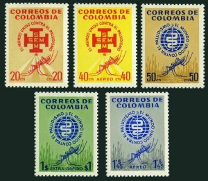 Colombia 740-741,C426-C428,MNH.Michel 1009-1013. WHO drive to eradicate Malaria.