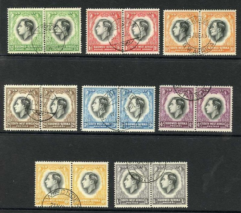 South West Africa SG97/104 Set in Pairs Superb used Cat 7 pounds 