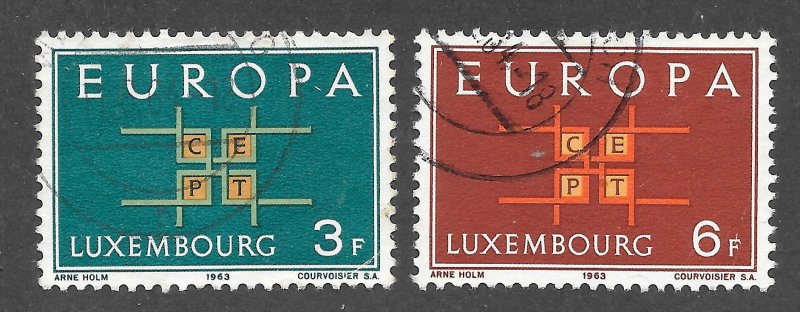 Luxembourg Scott 403-04 UH - 1963 EUROPA Issue - SCV $0.55