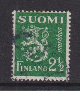 Finland    #257  used  1947  Lion  2 1/2 m green
