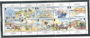 Isle of Man  Sc 577-586 1994 tourism stamp booklet pane mint NH