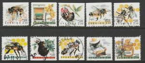 Sweden, 1990 Used Set Of 10, #1819-1828, Bees