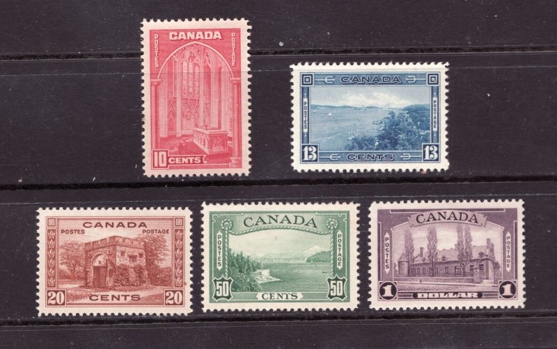 1938 Canada #241-45 - Pictorial Postage Stamp Set - MNH - VF - cv $315