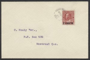 1927 #139 2c On 3c Admiral Overprint On Cover, Rougemont Station QUE