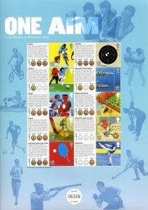 GB 2010 - One Aim, Olympic/Paralympic Games - Commemorative Smilers Sheet