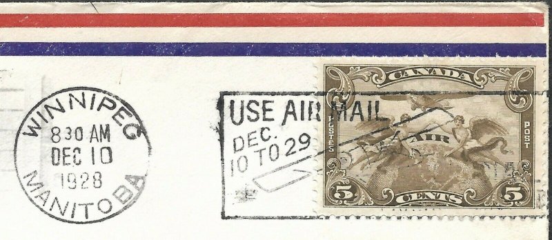 Doyle's_Stamps: Canadian Postal History: Winnipeg-Edmonton 1st Flight Cover