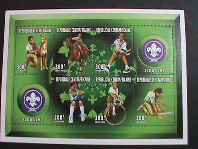 ​CENTRAL AFRICA-1996-SC#1147-  WORLD BOY SCOUTS MNH SHEET  VERY FINE