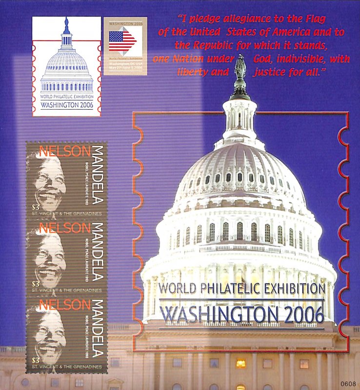 Saint Vincent 2006, Nelson Mandela m/s, MNH