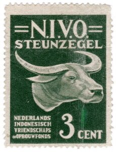 (I.B) Netherlands Indies Cinderella : Indonesia NIVO 3c (Water Buffalo)