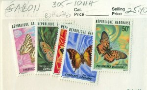 GABON #305-10, Butterflies, Mint Never Hinged, Scott $25.10