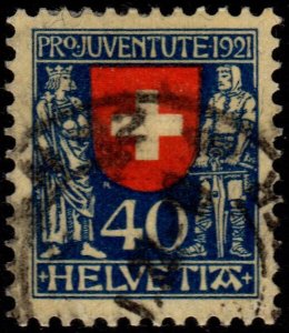 Switzerland - Scott #B20 Cancelled 1921 Semi-Postal (Swiss Arms)