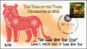 CA21-002, 2021, Lunar New Year, 12 years  of Lunar New Year Cycle,  Tiger