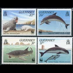 GUERNSEY 1990 - Scott# 441-4 WWF Marine Life Set of 4 NH