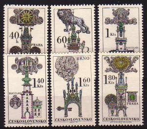 CZECHO : Sc# 1698-1703 HOUSE SIGNS TOWERS BRNO - MNH 