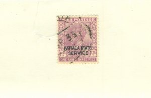 PATIALA INDIAN STATE O43 USED BIN $0.50