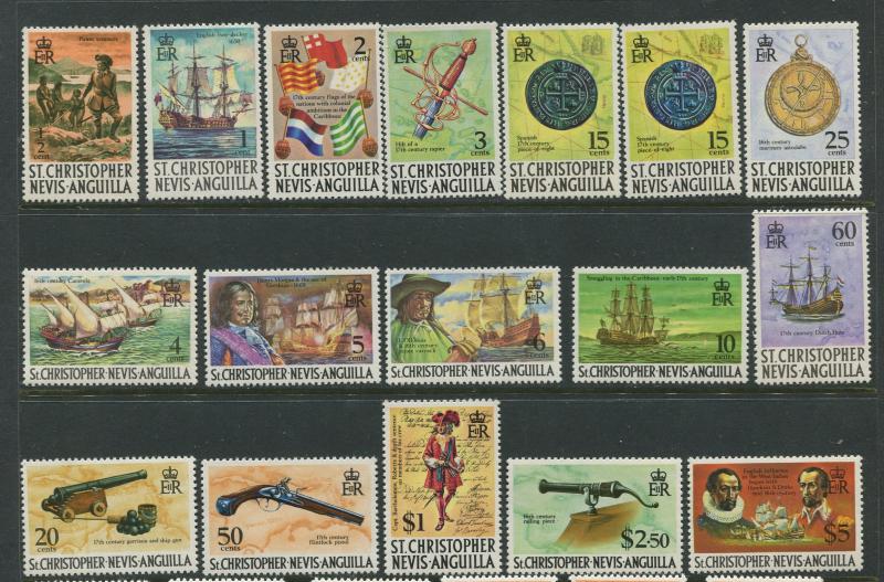 St. KITTS-NEVIS-Scott 206-22 -Definitives-1970- MNH - Set of 17 Stamps